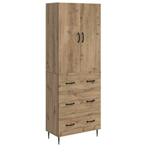 vidaXL Kastenset 2 st 66 x 34,5 x 90 cm Bewerkt hout Artisanaal eiken