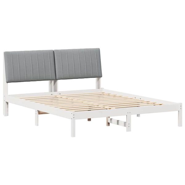 vidaXL Bedframe met hoofdeinde Wit 150 x 200 cm Massief grenenhout