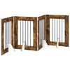 vidaXL Opvouwbaar hondenhek met standaards 4 pcs Gerookt eiken 241 cm