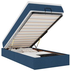 vidaXL Ottoman bed met matras 100x200cm stof blauw