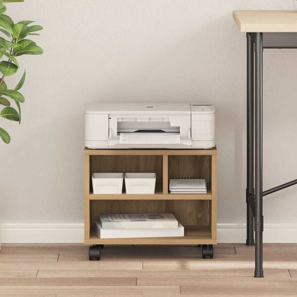 vidaXL Printerstand Artisan Eiken 41 x 32 x 33.5 cm Bewerkt hout