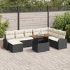 vidaXL Tuin Sofa Set met opslag 9 pcs Zwart Poly riet