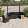 vidaXL 6-delige Loungeset met kussens poly rattan zwart