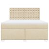 vidaXL Boxspring met matras stof cr&egrave;mekleurig 180x200 cm
