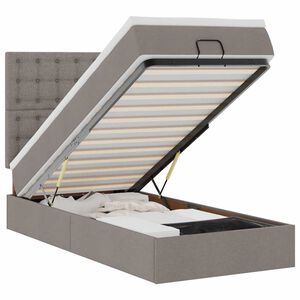 vidaXL Bed met matras 90x200 cm stof taupe