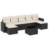 vidaXL 8-delige Loungeset met kussens poly rattan zwart