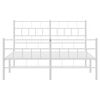 vidaXL Bedframe met hoofd- en voeteneinde metaal wit 150x200 cm