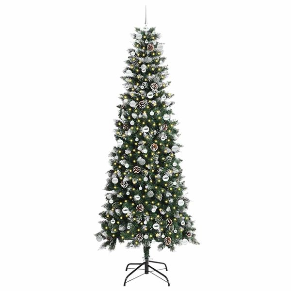 vidaXL Kunstkerstboom met 300 LED Groen 240 cm PVC en Plastic en Staal