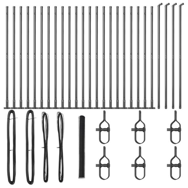 vidaXL Afrasteringspaal Grijs 50 x 1,4 m (13 mm gaas) Staal en PVC