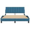 vidaXL Bedframe met LED zonder matras "Hanko" fluweel blauw 140x200 cm