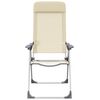 vidaXL Campingstoelen 2 st inklapbaar aluminium cr&egrave;mewit