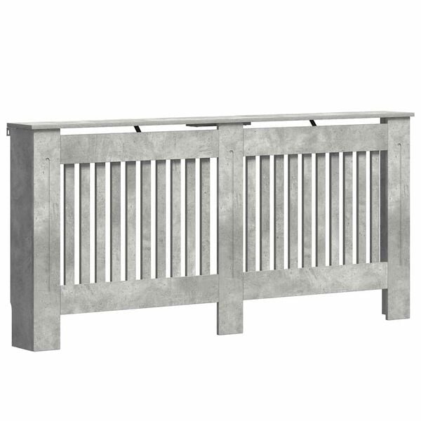 vidaXL Radiatorafdekking Beton Grijs 172 x 19 x 81,5 cm Bewerkt hout