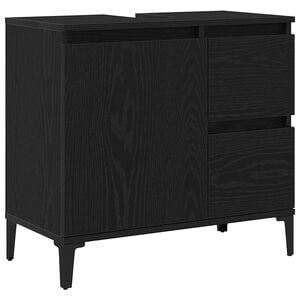 vidaXL Badkamer Kast Zwart Eiken 65 x 33 x 60 cm Bewerkt hout
