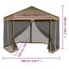 vidaXL Partytent met wanden zeshoekig 3,6x3,1 m taupe 220 g/m²