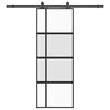 vidaXL Schuifdeur met beslagset 76x205 cm gehard glas zwart