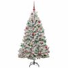 vidaXL Kunstkerstboom met 300 LED Groen en Wit 180 cm PVC en Metaal