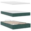 vidaXL Bed poef met matras en LED's 120x190 cm fluweel donkergroen