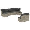 vidaXL 9-delige Loungeset met kussens poly rattan lichtgrijs
