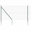 vidaXL Euro-hek met grondpennen 10 x 1 m PVC-Coated Staal Groen Mesh