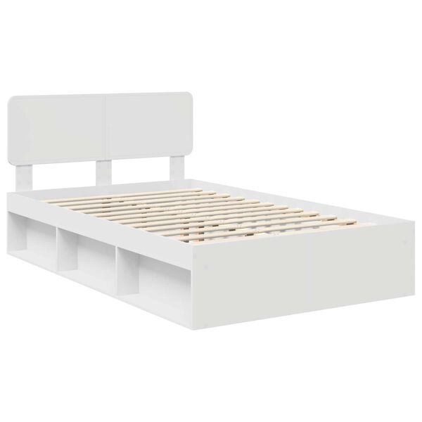 vidaXL Bedframe met hoofdeinde Wit 120 x 190 cm Massief grenenhout