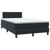 vidaXL Boxspring met matras en LED fluweel zwart 120x210 cm