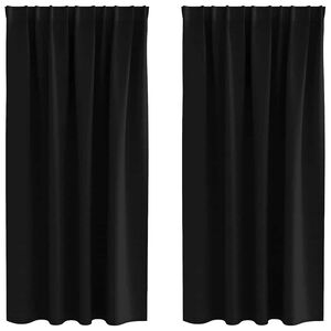 vidaXL Zwart-out Gordijnen met Ringen 2 pcs Zwart 175 x 140 cm