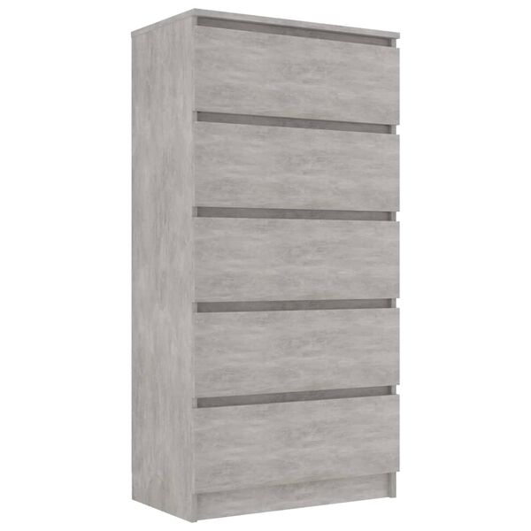 vidaXL Ladekast 60x35x121 cm bewerkt hout betongrijs