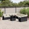 vidaXL 11-delige Loungeset met kussens poly rattan zwart