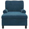 vidaXL Chaise Lounge met kussen Blauw 91 x 157 x 91 cm Fluweel