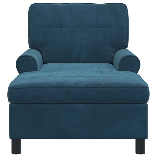 vidaXL Chaise Lounge met kussen Blauw 91 x 157 x 91 cm Fluweel