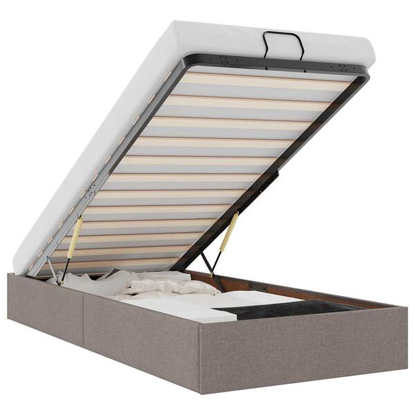 vidaXL Bedframe zonder matras 90x190 cm stof taupe