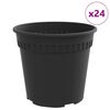 vidaXL Ronde Bloempot 24 pcs Zwart &Oslash; 19 x 16 cm Kunststof