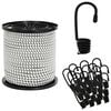 vidaXL Bungee Koorden met Haken 6 mm Zwart en Wit PP en rubber
