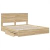 vidaXL Opslag bed met lade Sonoma Eiken 180 x 200 cm Bewerkt hout