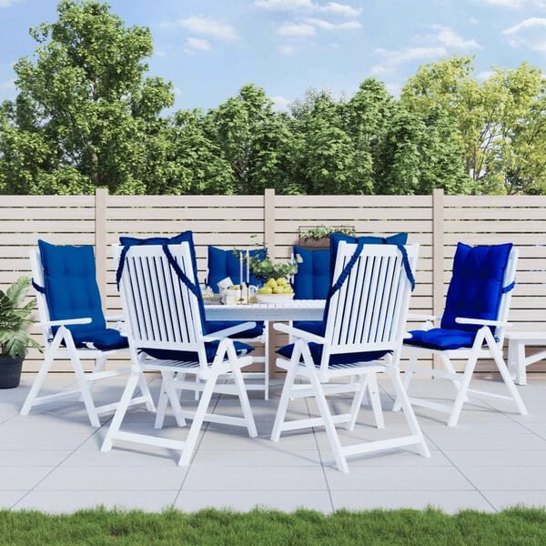 vidaXL Stoelkussens 6 st hoge rug oxford stof koningsblauw