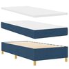 vidaXL Boxspringbed met Matras Donkergrijs 90x190 cm Blauw Stof