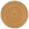 vidaXL Vloerkleed golfrand gevlochten rond 90 cm jute