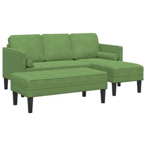 vidaXL Bankstel 2 st Lichtgroen Polyester