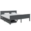 vidaXL Bedframe met 2 lades massief grenenhout donkergrijs 180x200 cm