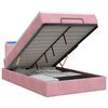 vidaXL Ottoman Bed met Matrassen en LED Roze 120 x 190 cm fluweel