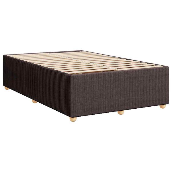 vidaXL Bedframe zonder matras 120x190 cm stof donkerbruin