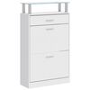 vidaXL Schoenenkast met lade en glazen schap wit hout