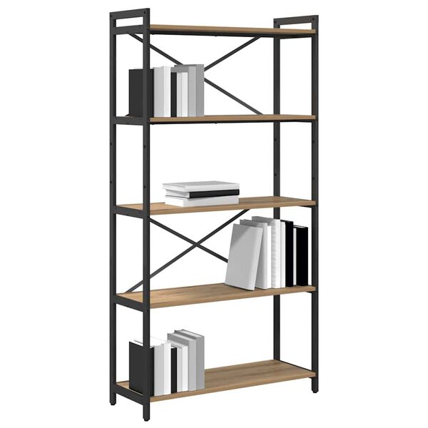 vidaXL Boekenkast Artisan Eiken 80 x 30 x 155 cm Bewerkt hout