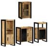 vidaXL Badkamermeubelset met plank 4 pcs Bruin Massief Mango Hout