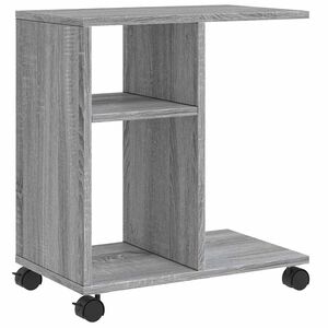 vidaXL Bijzettafel met wieltjes 50x30x55 cm hout grijs sonoma eiken