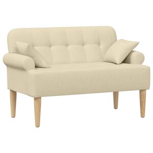vidaXL Loungebank met knopencomfort Cr&egrave;mekleurig 120 x 65 x 79 cm Stof