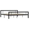 vidaXL Bedframe metaal zwart en wit 180x200 cm