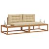 vidaXL Buiten bankenset met kussen 2 Stuk Natuurlijk en Beige