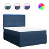 vidaXL Boxspring met matras stof blauw 160x200 cm