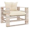 vidaXL 5-delige Loungeset met kussens pallet grenenhout